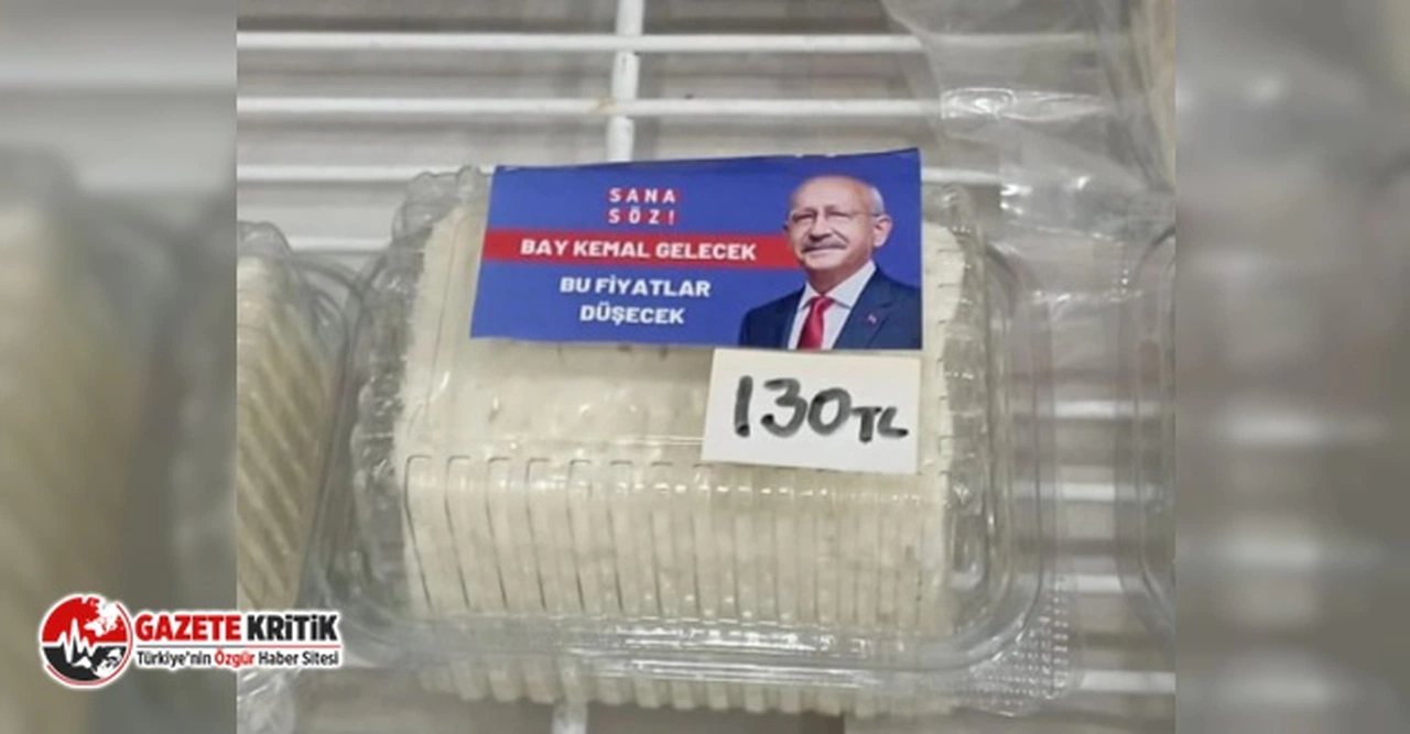 Market raflarında Kılıçdaroğlu etiketleri: Sana söz, bu fiyatlar düşecek