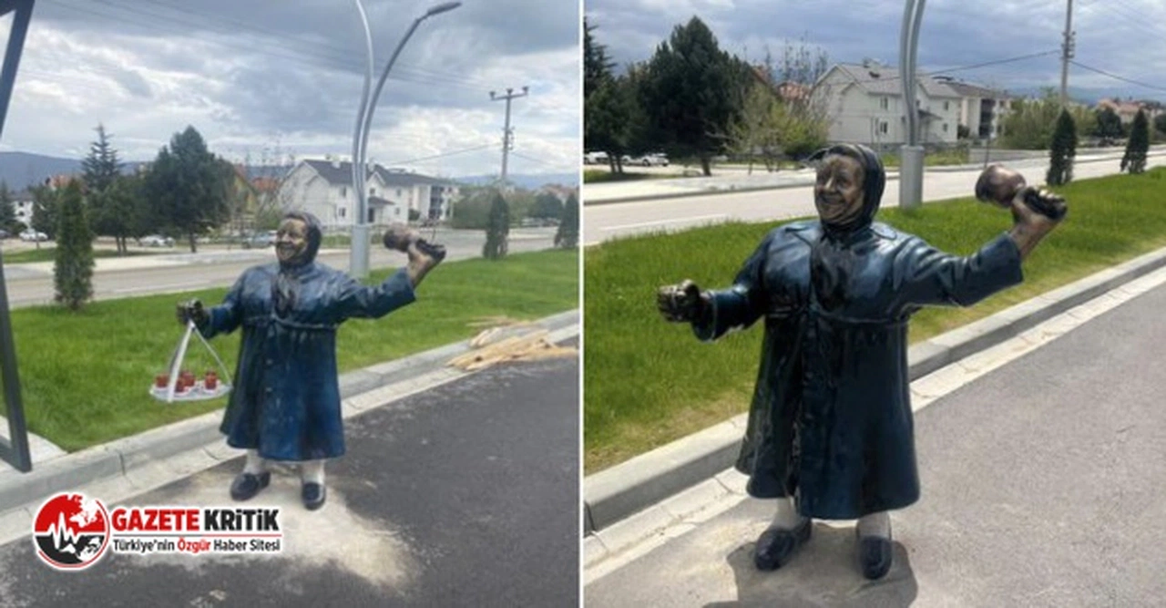 Adile Naşit heykelinin çay tepsisi çalındı