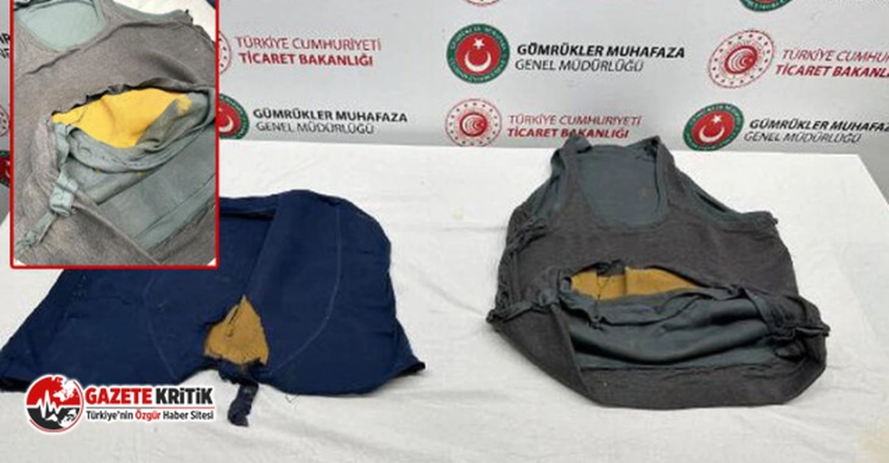 Altını toz haline getirip üzerindeki kıyafette gizleyen şüpheli yakalandı