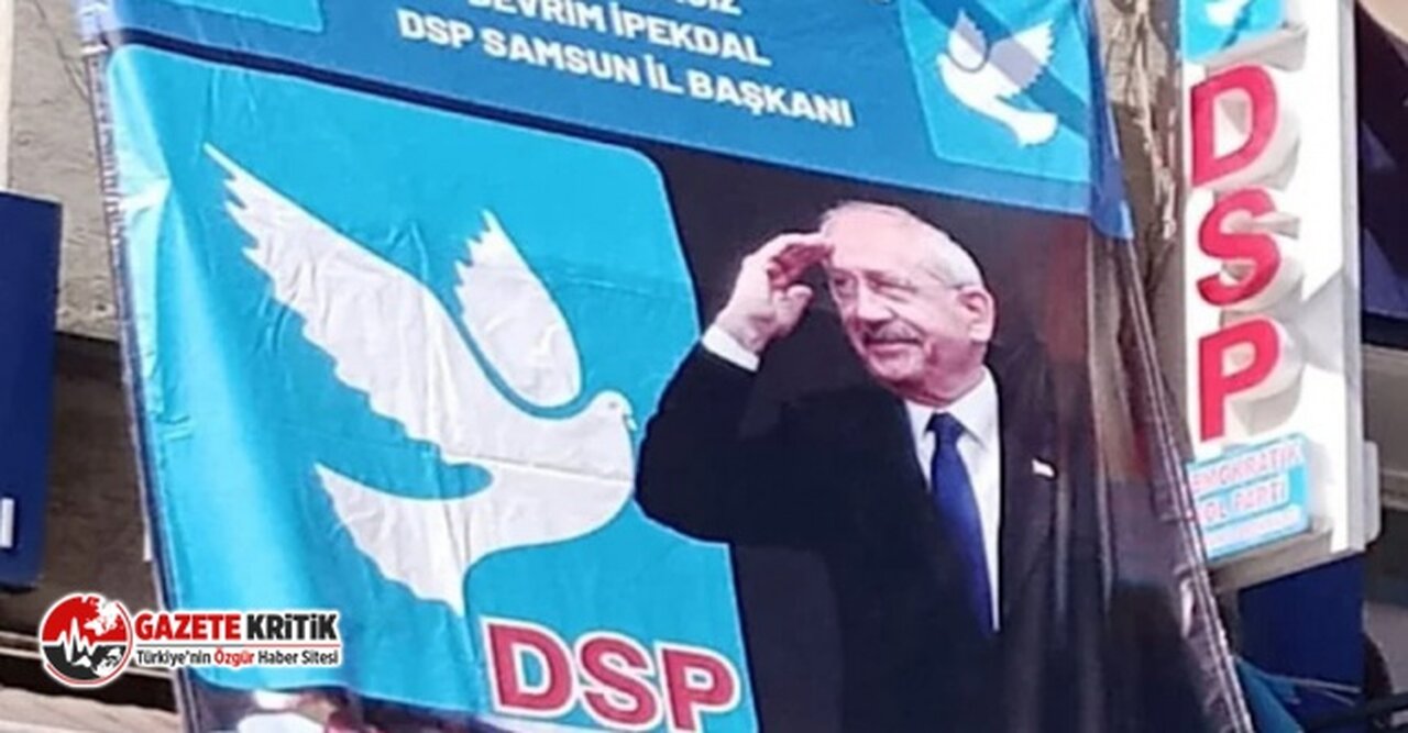 DSP Samsun İl Başkanlığı'na Millet İttifakı'na destek pankartı asıldı