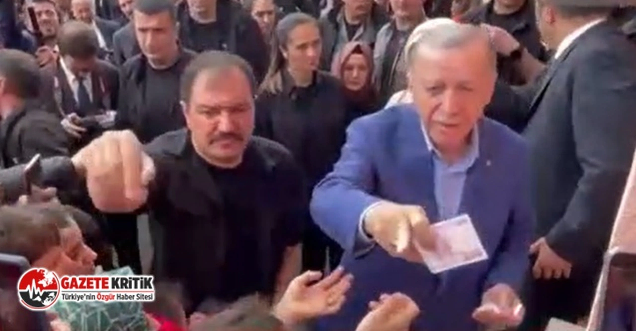 Erdoğan okul dışında seçmene para dağıttı