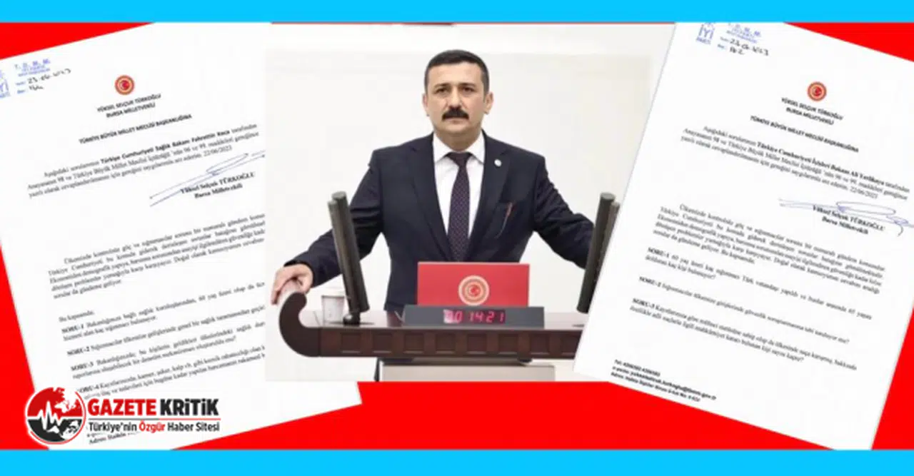 İYİ PARTİLİ TÜRKOĞLU’NDAN İÇİŞLERİ VE SAĞLIK BAKANLIĞINA SIĞINMACI SORULARI