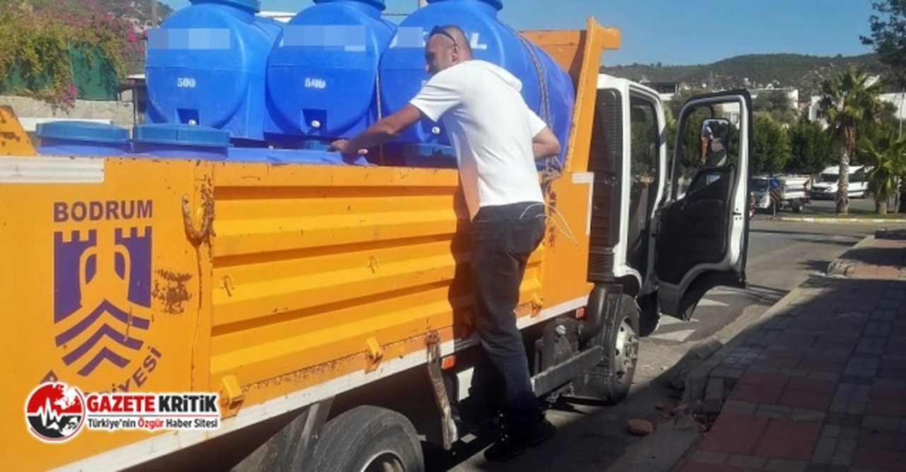 BODRUM BELEDİYESİ'NDEN VATANDAŞLARA SU DEPOSU DESTEĞİ