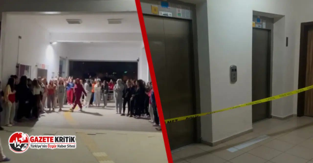 Halatları kopan yurt asansörü zemine çakıldı, 4 öğrenci son anda kurtuldu