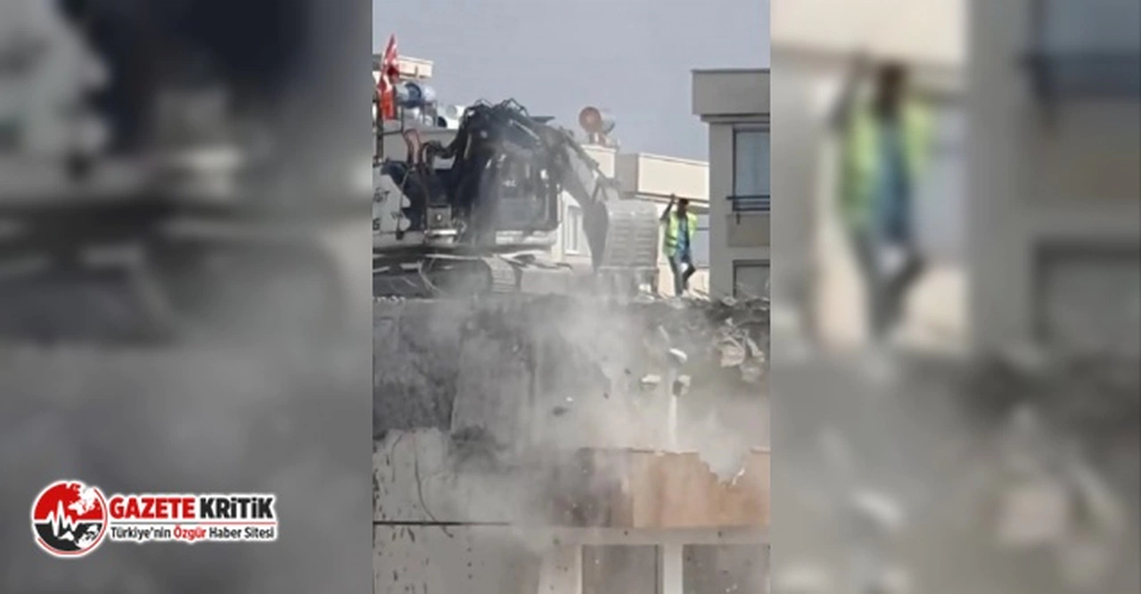 14 katlı bina yıkılırken, çatıda dans etti!