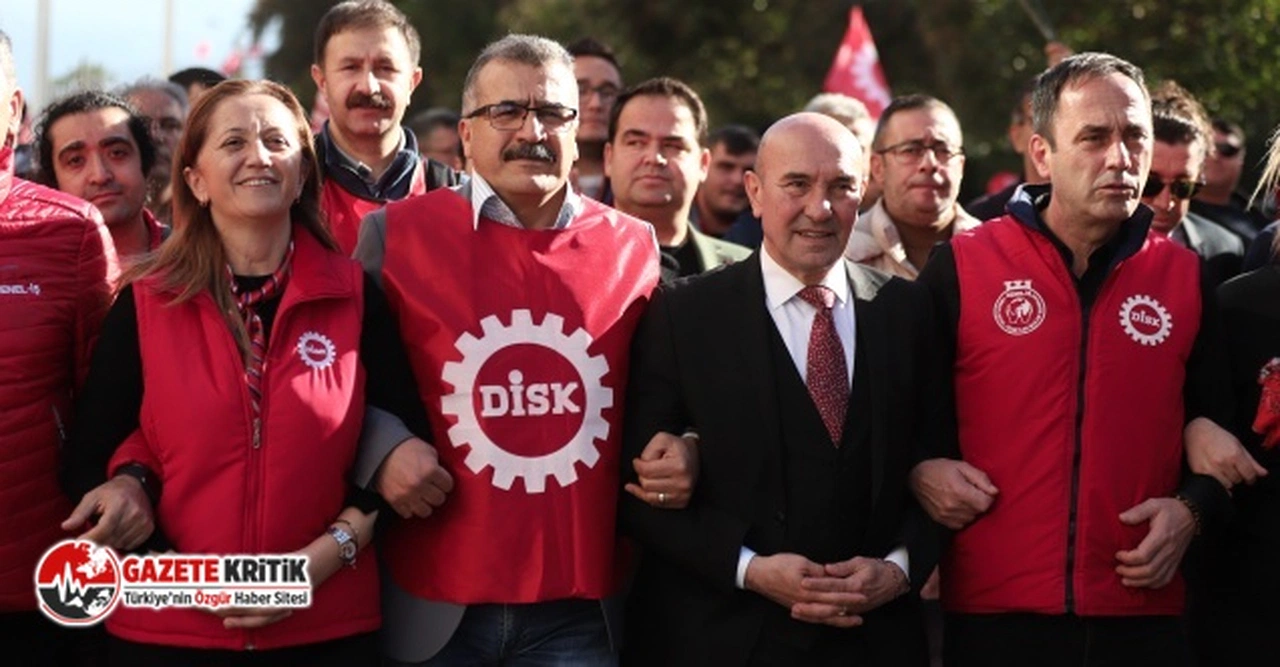 DİSK, “Vergide adalet, gelirde adalet, insanca yaşanabilir bir ücret” için İzmir’de: "Asgari ücret yılda dört kez güncellenmeli"