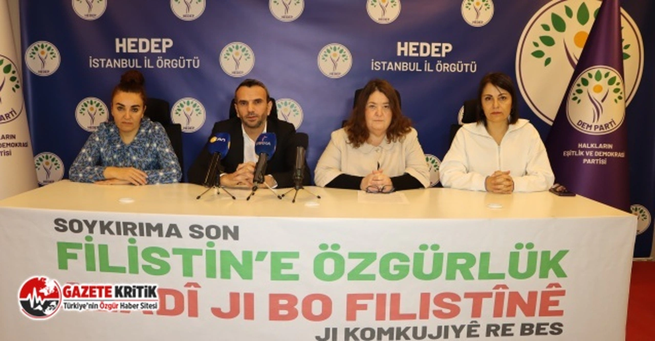 DEM Parti, Filistin için miting yapacak: “İsrail’le tüm askeri, ticari, diplomatik, akademik, kültürel ilişkilere son verilsin"
