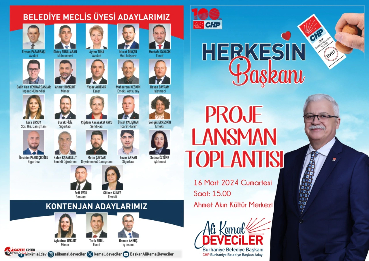 BURHANİYE BELEDİYE BAŞKANI ALİ KEMAL DEVECİLER, YENİ DÖNEM LANSMANINI YAPACAK