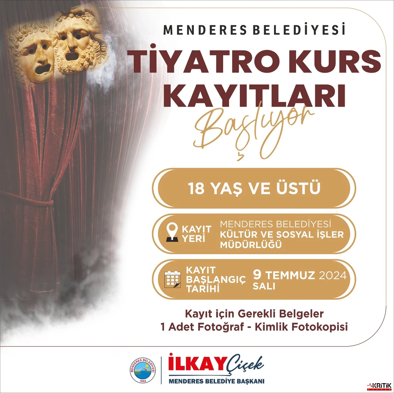 İzmir Menderes'te tiyatro kursu başlıyor