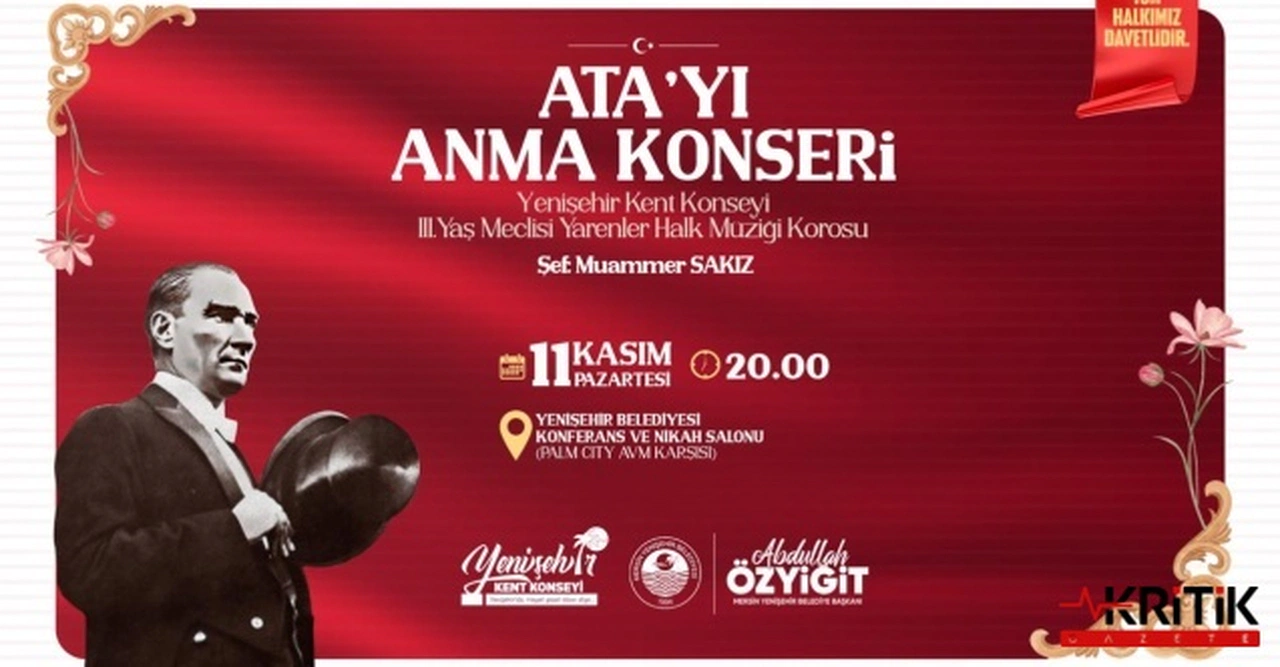 Mersin Yenişehir Belediyesi Ata’yı Anma Konseri düzenleyecek