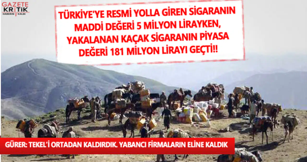 TÜRKİYE'YE RESMİ YOLLA GİREN SİGARANIN MADDİ DEĞERİ 5 MİLYON LİRAYKEN, YAKALANAN KAÇAK SİGARANIN PİYASA DEĞERİ 181 MİLYON LİRAYI GEÇTİ!!