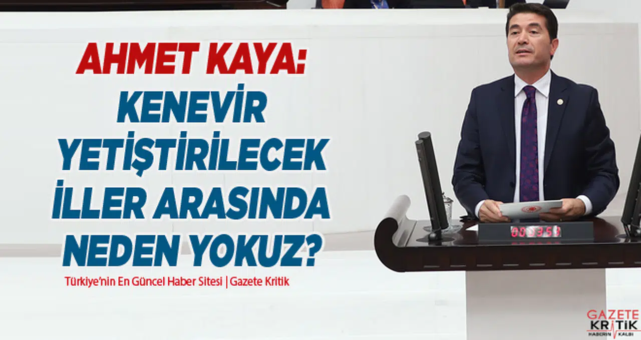 CHP'Lİ AHMET KAYA:KENEVİR YETİŞTİRİLECEK İLLER ARASINDA NEDEN YOKUZ?