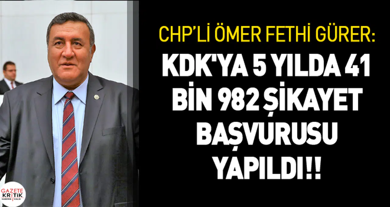 GÜRER: KDK'YA 5 YILDA 41 BİN 982 ŞİKAYET BAŞVURUSU YAPILDI!!