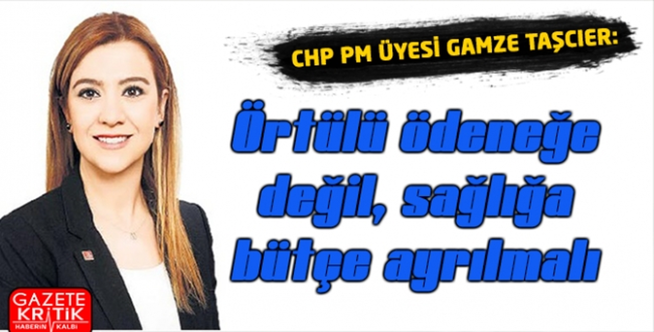 CHP PM Üyesi Gamze TAŞCIER: 'Örtülü ödeneğe değil, sağlığa bütçe ayrılmalı