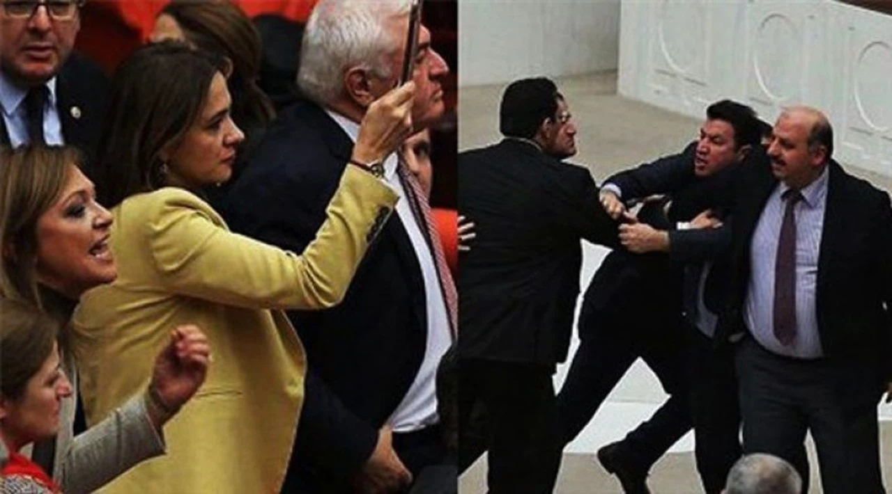 İşte Meclis tutanağı: 4 kişi 1 kişiye saldırıyor