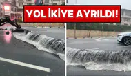 İstanbul'da Sağanak Yağışın Bilançosu Ağır: Eyüpsultan'da Yol Ortadan İkiye Ayrıldı!