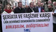 SOL Parti İstanbul İl Binası önünde protesto: “Laikliği savunmak suç değildir”