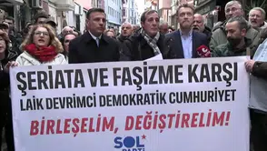 SOL Parti İstanbul İl Binası önünde protesto: “Laikliği savunmak suç değildir”