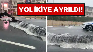 İstanbul'da Sağanak Yağışın Bilançosu Ağır: Eyüpsultan'da Yol Ortadan İkiye Ayrıldı!