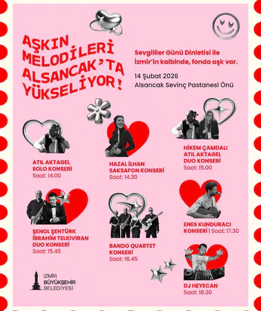 İzmir'de Sevgililer Günü'nde ücretsiz eğlence ve konserler ile aşk dolu etkinlikler!