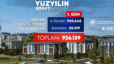 500 bin sosyal konut projesine ilk günde 936 bin başvuru yapıldı!