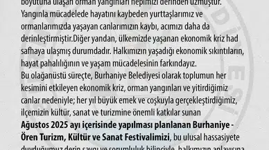Burhaniye Belediyesi Ağustos Ayındaki Kültür ve Sanat Festivalini İptal Etti