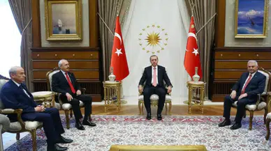 Beştepe'den tarihi fotoğraf: Kılıçdaroğlu ve Bahçeli, Saray'da ilk kez Cumhurbaşkanı'yla..