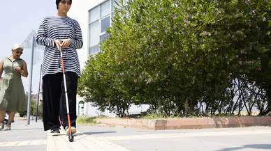 Mersin'de Engelsiz Yaşam Merkezi'nden Görme Engellilere Bağımsız Hareket Kursu!