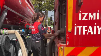 Menderes’teki orman yangınına İzmir itfaiyesinden müdahale