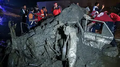 Suların çekilmesiyle içler acısı manzara ortaya çıktı