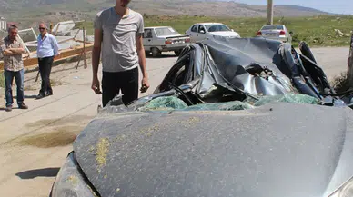 Büyük şans! Araba pert oldu ama…