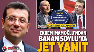 İBB Başkanı Ekrem İmamoğlu’ndan Bakan Soylu’ya tek cümlelik yanıt