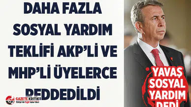 Mansur Yavaş'ın daha fazla sosyal yardım için borçlanma teklifi AKP ve MHP oylarıyla reddedildi