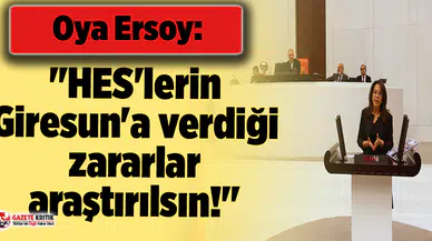 Oya Ersoy: "HES'lerin Giresun'a verdiği zararlar araştırılsın!"