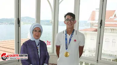 Emine Erdoğan, Mete Gazoz'u kabul etti