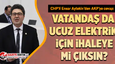 CHP'li Ensar Aytekin’den AKP’ye cevap: Vatandaş da ucuz elektrik için ihaleye mi çıksın?