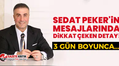 Sedat Peker'in mesajlarında dikkat çeken detay! 3 gün boyunca...