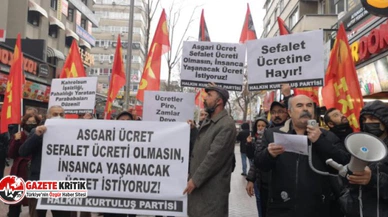 HKP, Ankara’da asgari ücreti protesto etti: Sefalet ücretini kabul etmiyoruz!