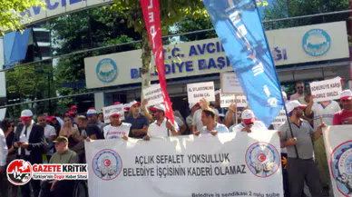 Avcılar Belediyesi önünde işçi eylemi
