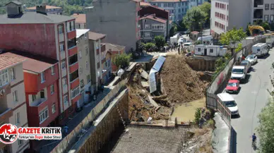 Sarıyer'de yol çöktü! Binalar tahliye edildi