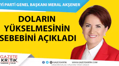 İyi Parti Genel Başkanı Meral Akşener, Doların yükselmesinin sebebini açıkladı