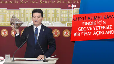 CHP'Lİ AHMET KAYA: FINDIK İÇİN GEÇ VE YETERSİZ BİR FİYAT AÇIKLANDI!