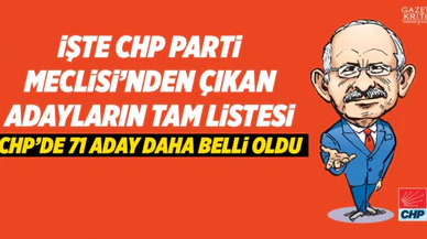 İşte CHP Parti Meclisi'nden Çıkan Adayların Tam Listesi!...