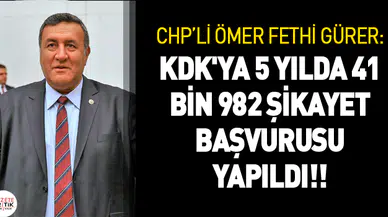 GÜRER: KDK'YA 5 YILDA 41 BİN 982 ŞİKAYET BAŞVURUSU YAPILDI!!