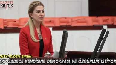 CHP'Lİ DİDEM ENGİN:AKP SADECE KENDİSİNE DEMOKRASİ VE ÖZGÜRLÜK İSTİYOR!