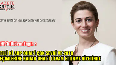 CHP'li Didem Engin : BELLİ Kİ AKP OHAL'İ ÇOK SEVDİ VE2019 SEÇİMLERİNE KADAR OHAL'İ DEVAM ETTİRME NİYETİNDE