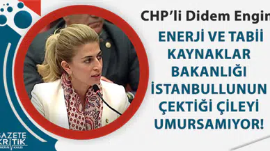 CHP'Lİ ENGİN:ENERJİ VE TABİİ KAYNAKLAR BAKANLIĞI İSTANBULLUNUN ÇEKTİĞİ ÇİLEYİ UMURSAMIYOR!