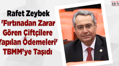 Milletvekili Rafet Zeybek 'Fırtınadan Zarar Gören Çiftçilere Yapılan Ödemeleri' TBMM'ye Taşıdı
