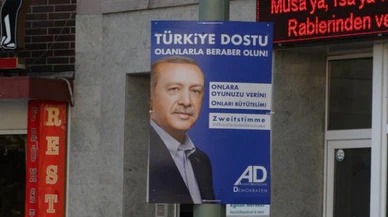 Cumhurbaşkanı Erdoğan Almanya'daki seçim afişlerinde