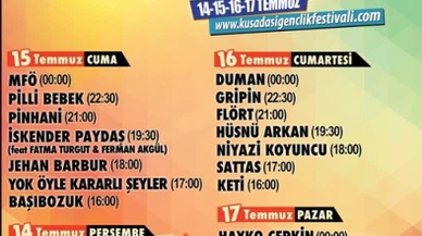 KUŞADASI GENÇLİK FESTİVALİ BUGÜN BAŞLIYOR
